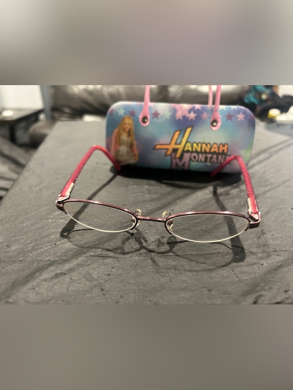 Hannah Montana Kids Pink Eyeglasses with Themed case. Frame and case only